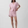 Camisa de pijama oversize de gasa arrugada