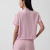 Camisa de pijama oversize de gasa arrugada
