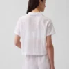 Camisa de pijama oversize de gasa arrugada