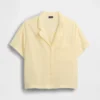 Camisa de pijama oversize de gasa arrugada