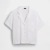 Camisa de pijama oversize de gasa arrugada