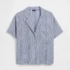 Camisa de pijama oversize de gasa arrugada