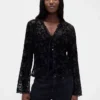 Camisa de terciopelo con efecto quemado
