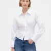 Camisa entallada de popelín de algodón orgánico