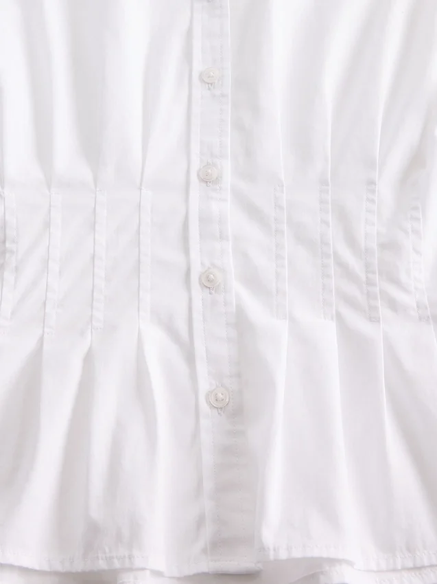 Camisa entallada de popelín de algodón orgánico