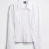 Camisa entallada de popelín de algodón orgánico