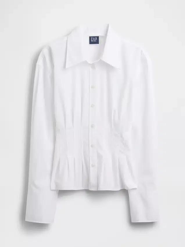 Camisa entallada de popelín de algodón orgánico