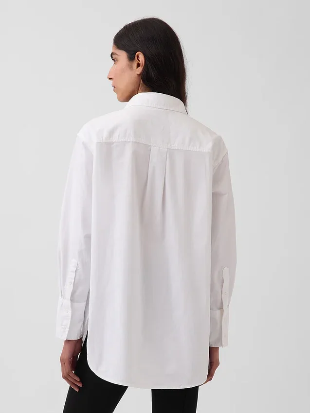 Camisa grande de algodón orgánico tipo Oxford