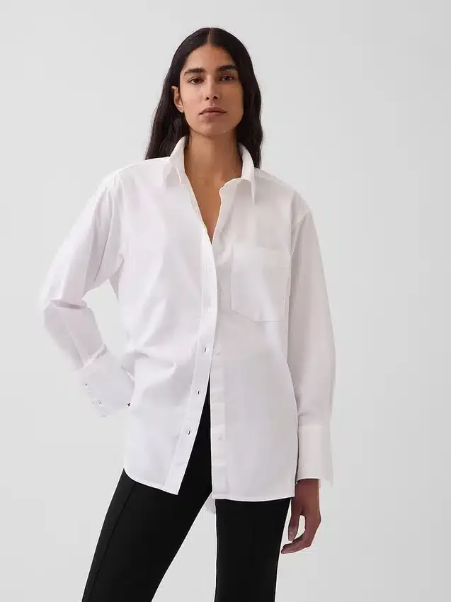 Camisa grande de algodón orgánico tipo Oxford