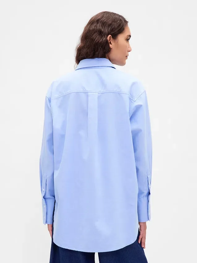 Camisa grande de algodón orgánico tipo Oxford