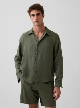 Camisa holgada 100 % lino