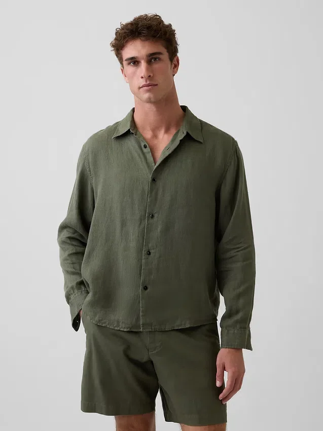 Camisa holgada 100 % lino