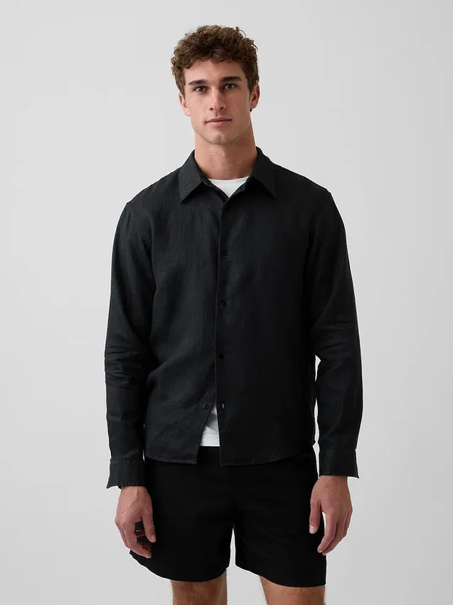 Camisa holgada 100 % lino