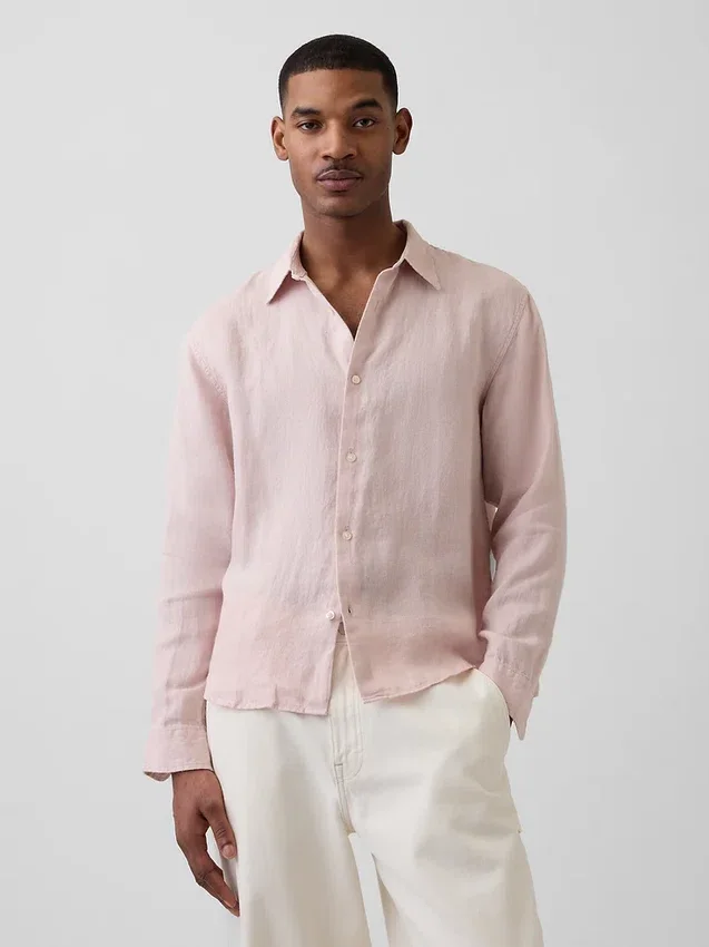 Camisa holgada 100 % lino