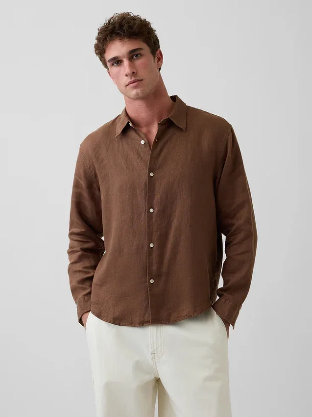 Camisa holgada 100 % lino