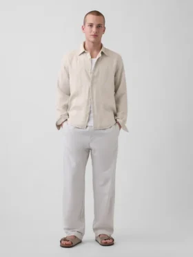 Camisa holgada 100 % lino