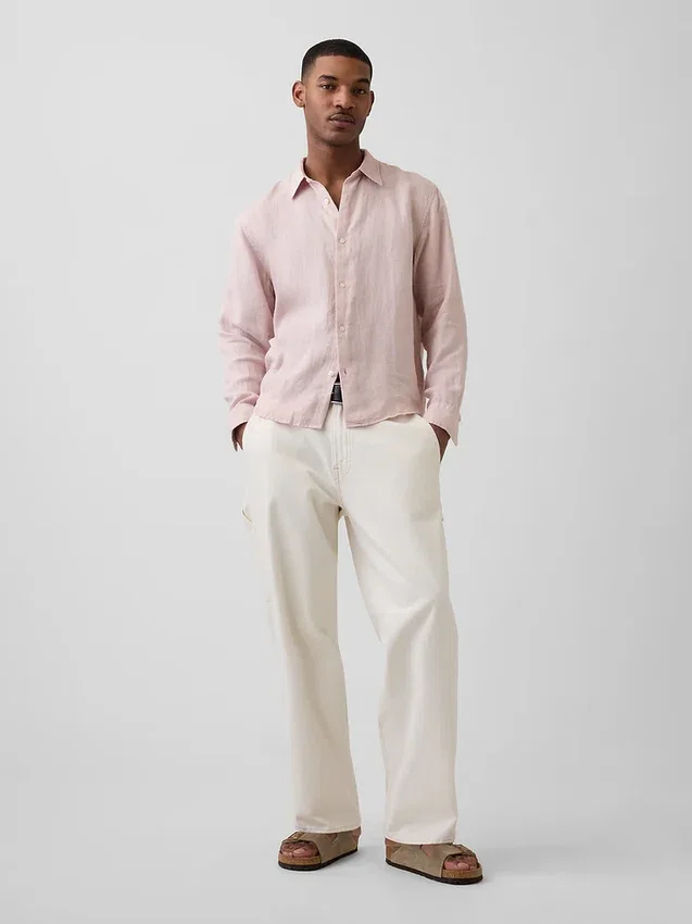 Camisa holgada 100 % lino