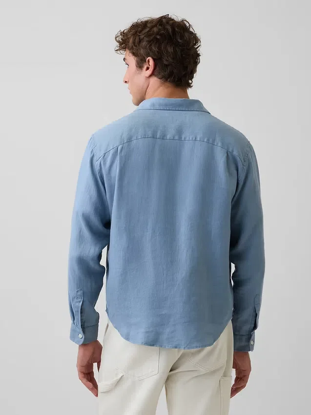 Camisa holgada 100 % lino