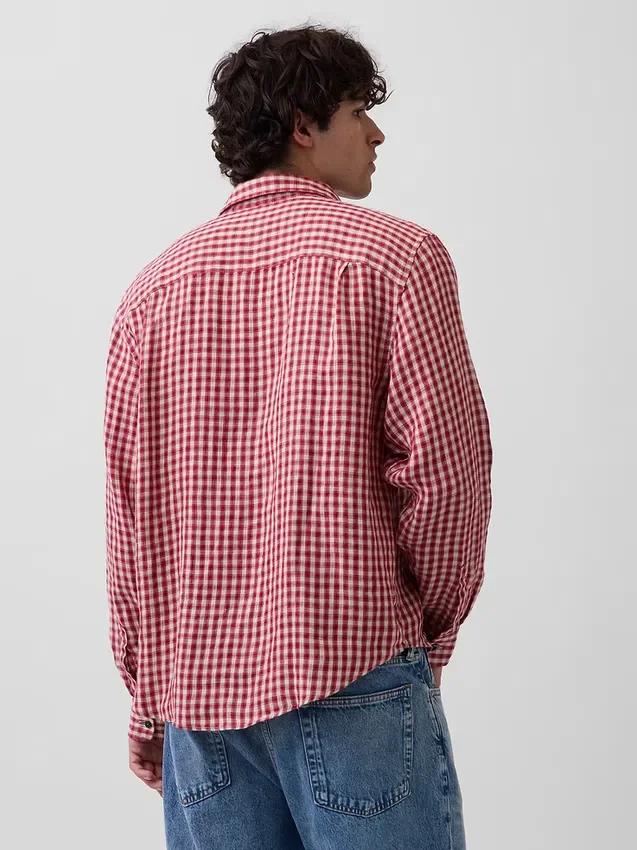 Camisa holgada 100 % lino