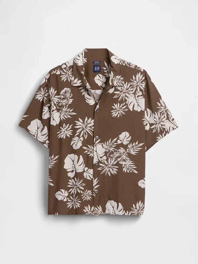 Camisa holgada con cuello camp