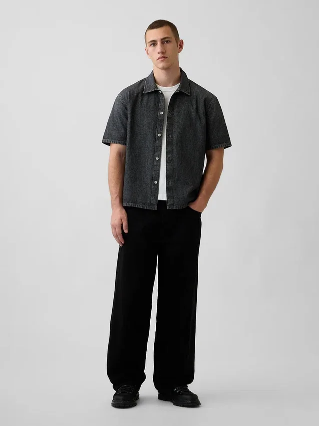 Camisa holgada de mezclilla
