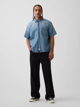 Camisa holgada de mezclilla