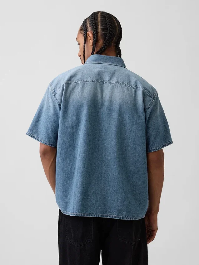 Camisa holgada de mezclilla