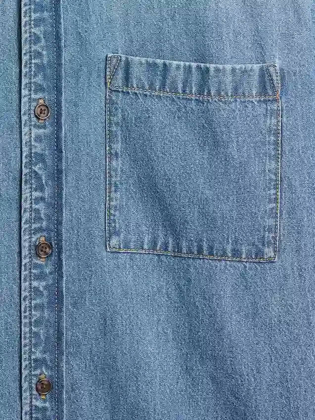Camisa holgada de mezclilla