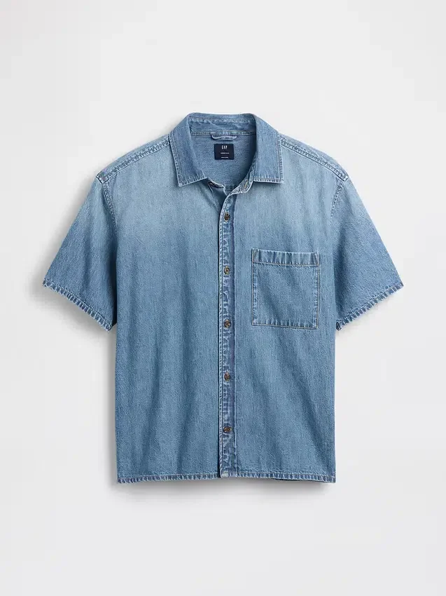 Camisa holgada de mezclilla