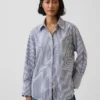 Camisa holgada de popelín de algodón orgánico