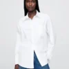 Camisa holgada de popelín de algodón orgánico