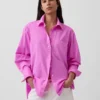 Camisa holgada de popelín de algodón orgánico