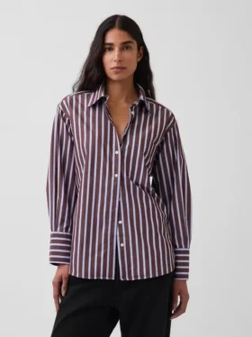 Camisa holgada de popelín de algodón orgánico