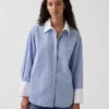 Camisa holgada de popelín de algodón orgánico