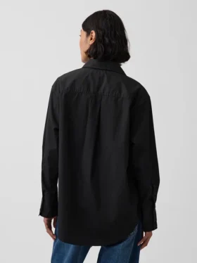 Camisa holgada de popelín de algodón orgánico