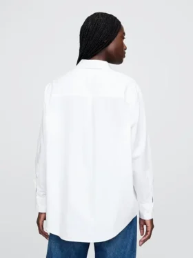 Camisa holgada de popelín de algodón orgánico
