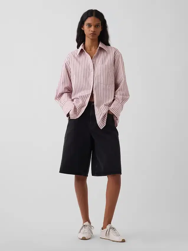 Camisa holgada de popelín de algodón orgánico