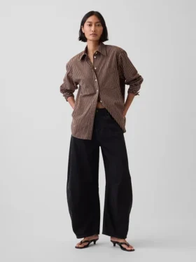 Camisa holgada de popelín de algodón orgánico