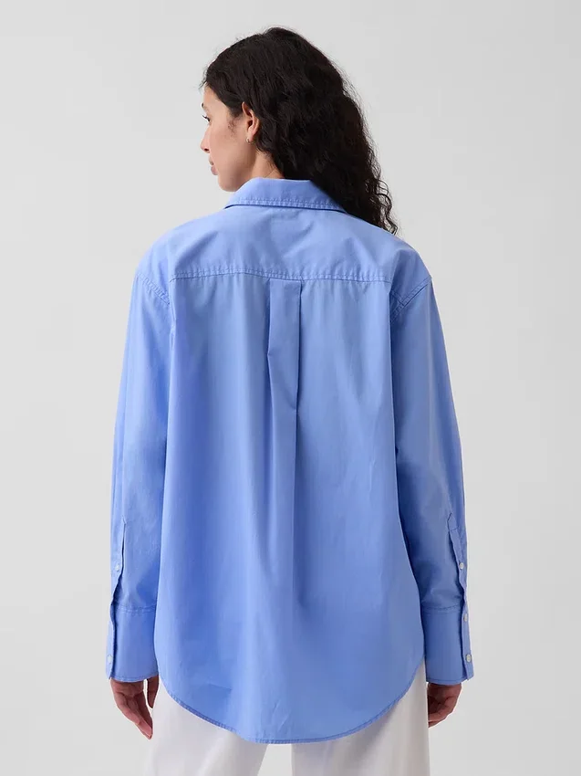 Camisa holgada de popelín de algodón orgánico