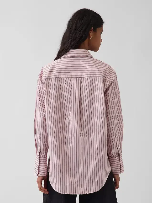 Camisa holgada de popelín de algodón orgánico