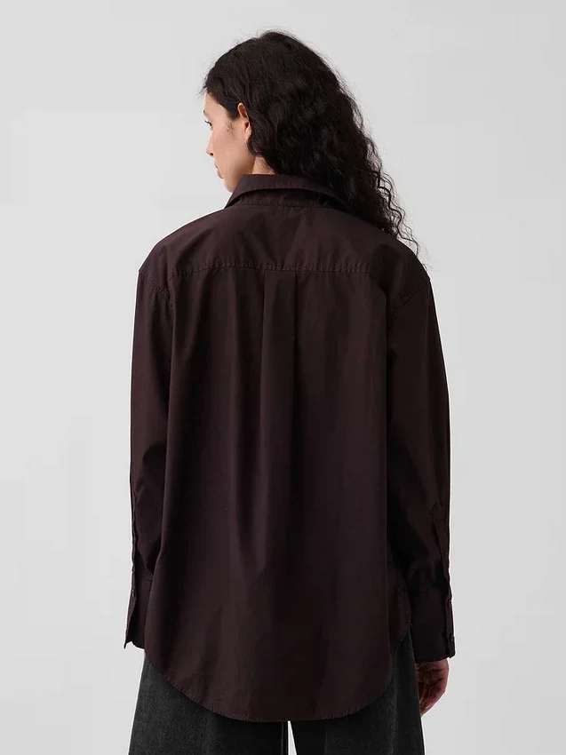 Camisa holgada de popelín de algodón orgánico