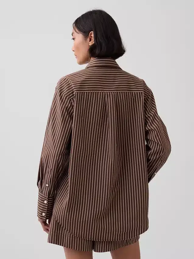 Camisa holgada de popelín de algodón orgánico