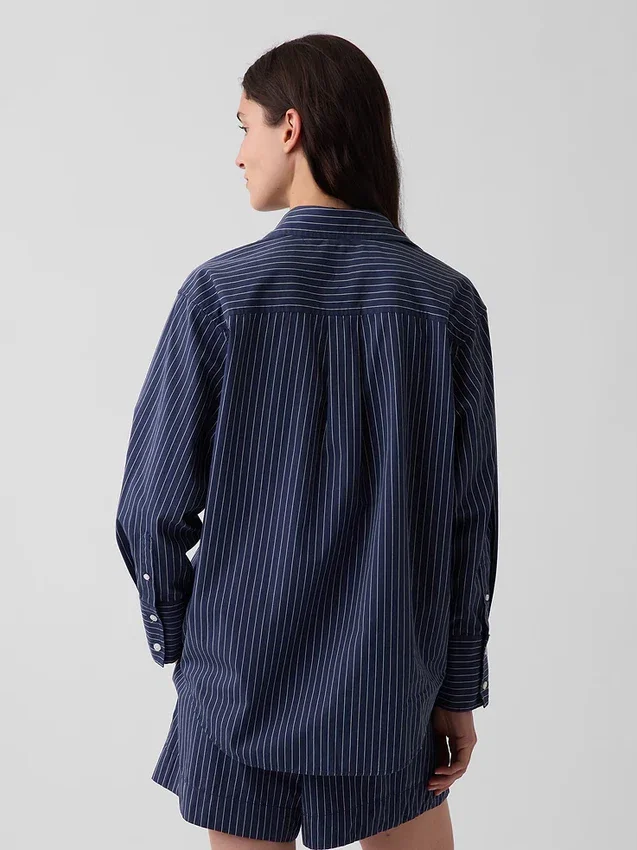 Camisa holgada de popelín de algodón orgánico