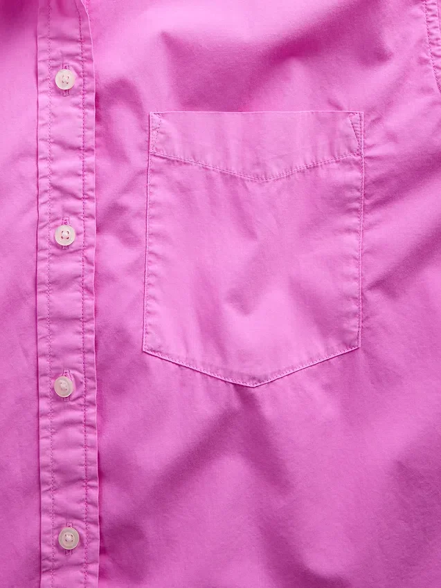 Camisa holgada de popelín de algodón orgánico