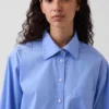 Camisa holgada de popelín de algodón orgánico