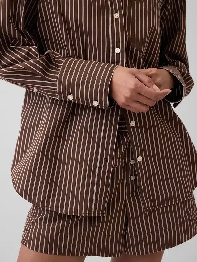 Camisa holgada de popelín de algodón orgánico