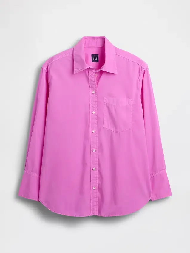 Camisa holgada de popelín de algodón orgánico
