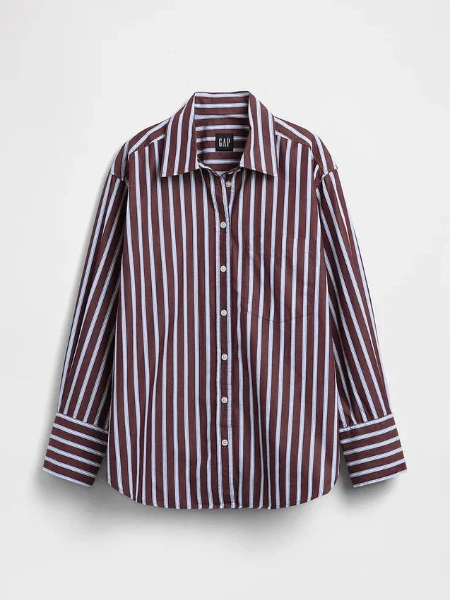 Camisa holgada de popelín de algodón orgánico