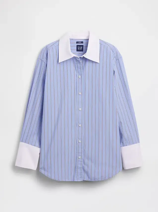 Camisa holgada de popelín de algodón orgánico