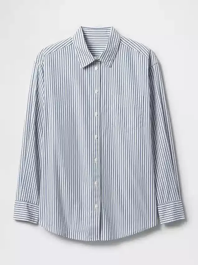 Camisa holgada de popelín de algodón orgánico